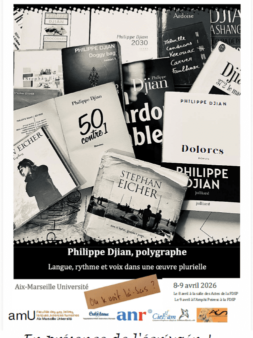 CIELAM. Philippe Djian, polygraphe. Langue, rythme et voix dans une œuvre plurielle.